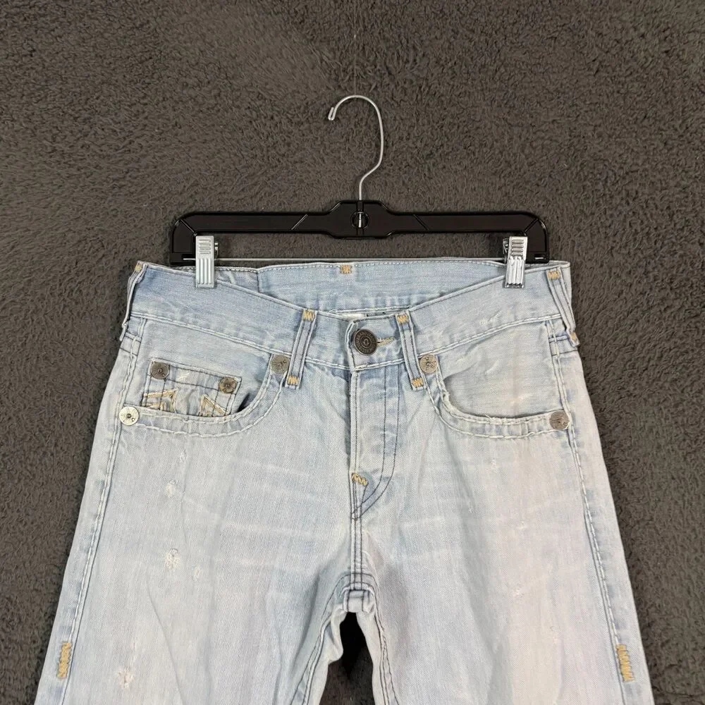 True Religion Jeans Mens 30 (Fits 31x29) Blue Geno Super T Light Wash Denim